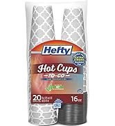 Hefty Paper Disposable Hot Cups with Lids, 16 Ounce, 20 Count