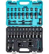 LIBRATON 3/8 Socket Set 90PCS, SAE(5/16-3/4") &amp; Metric(7-19MM) Impact Socket Set, Cr-V Impact Dri...