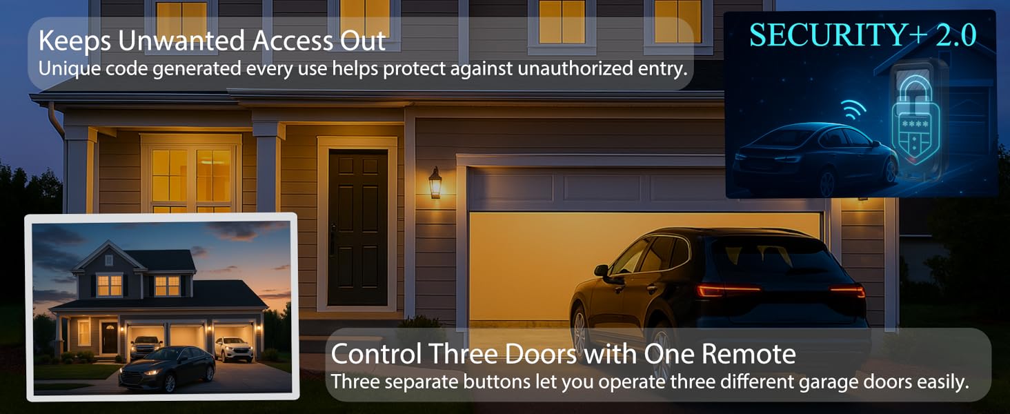 3-Door Control with Rolling Code Security