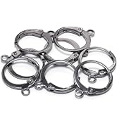 20Pcs Steel French Lever Earring Hooks Wire Settings Base Hoops Earrings with Open Loop for Men W...