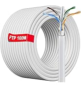 328 ft/100m Ethernet Network Bulk Cable | FTP 23AWG Shielded Gigabit Anti-Jamming Internet Cable ...