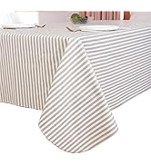 Heavy Duty Vinyl Tablecloth with Flannel Backing Waterproof Oil-Proof PVC Table Cloth Stain-Resis...