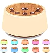 Color Noise Sound Machines with 10 Colors Night Light 25 Soothing Sounds and Sleep White Noise Ma...