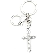 Cross Keychain for Women, Rhinestone Keycharm, Bling Cross Keychains, Chrome Hearts Keychain, Spa...