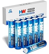 HW AAA Batteries Lithium 12 Pack, [1.5V, 1200mAh] Long Lasting 100% Leak-Proof Triple A Battery f...