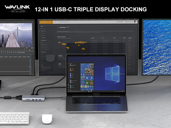 USB C Docking Station 6-in-1 Dock with HDMI 2.0 4K@60Hz
