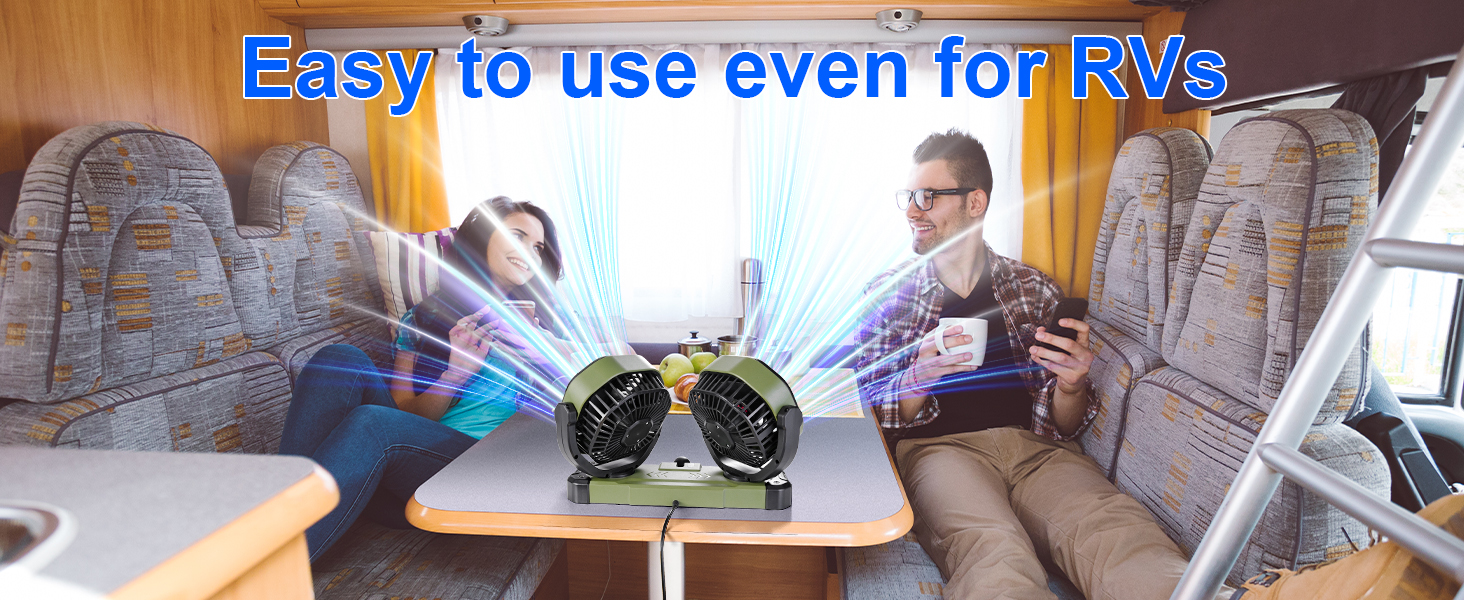 5V USB/12V/24V Dual Head Car Cooling Fan for Dashboard