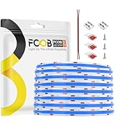 FCOB 16.4FT COB LED Strip Light Blue, 12V 8MM Width Flexible High Density Uniform Bright 480LEDs/...