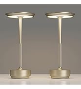 TBBGA 2 Pack Rechargeable Cordless Table Lamps, Portable 5000mAh Outdoor Table Light, 3 Color Ste...