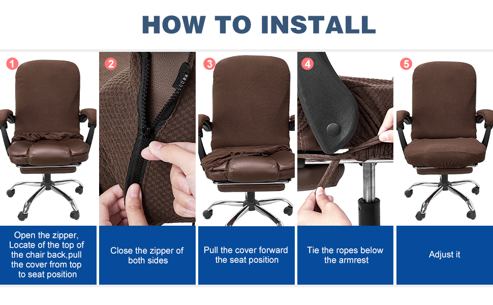  How to Install the seat covers for desk chairs computer chair cover