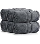 REDKISS 6 Pack Premium Hand Towels for Bathroom, 13 x 30 inch, 100% Cotton Soft Hand Towel Set of...