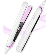 NOVUS Hair Straightener, 1 Inch Flat Iron, 2-in-1 Ceramic Straightens &amp; Curls for Travel, Fast He...