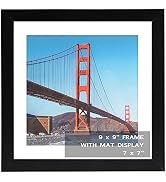 OMISHE 9x9 inch Picture Frame Black for Wall Hanging or Tabletop Poster, Frame Display 7x7 inch w...
