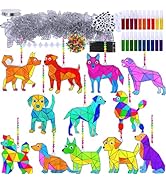 Winlyn 24 Sets Dog Suncatcher Decorations DIY Window Paint Art Craft Kits Rainbow Puppy Sun Catch...