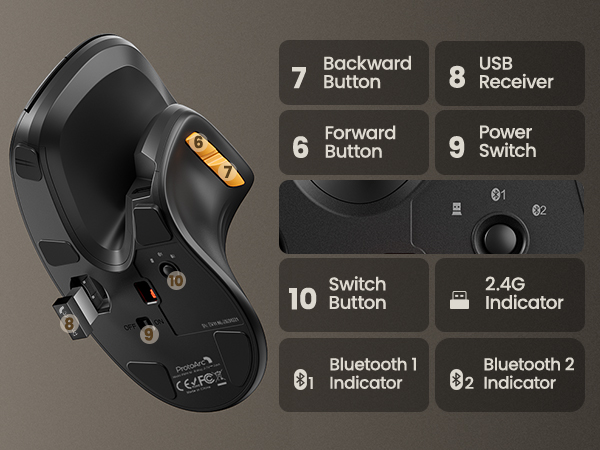 Bluetooth Rechargeable Vertical Mouse