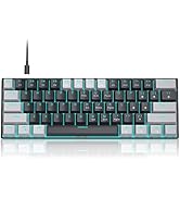 60 Percent Mechanical Gaming Keyboard, Gray&Black Mixed Color Keycaps Gaming Keyboard with Red Sw...
