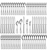 PHILIPALA 60 Piece Silverware Set, Stainless Steel Flatware Set for 12 Food Grade Novelty Flatwar...