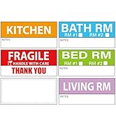 Yoget 42x90mm Large Home Moving Labels for Apartment Moving, 4 Different Color Coded Packing Labe...