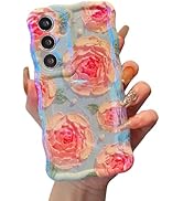 XIZYO Case for Samsung Galaxy S25, Colorful Retro Oil Painting Flower Cute Floral Aesthetic Curly...