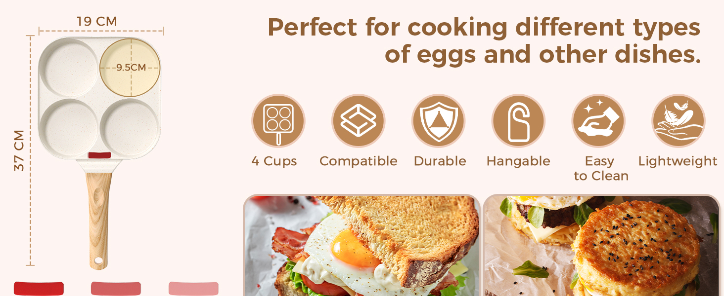 4 Hole Egg Frying Pan For Breakfast
