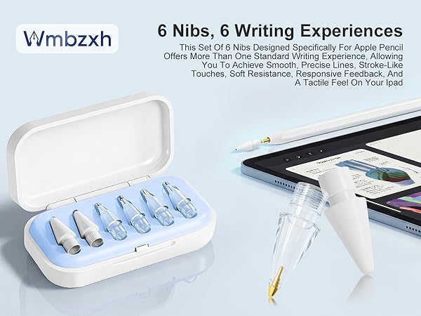 Replacement Tips for Apple Pencil Pro/USB C/2nd Gen/1st Gen Tips with Storage Box