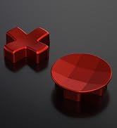 eXtremeRate 2Pcs Metallic Scarlet Red Magnetic Stainless Steel D-Pads for Xbox Elite 1/2 Controll...