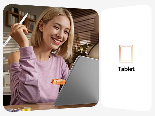 Text reads 'Tablet'. Multiple views showing device usage in different positions and angles.