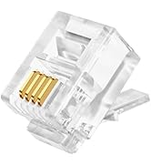 XANHAM RJ11 6P4C Connectors(100 Pieces Pack) Telephone Line Cable Wire Male Plug, AV00205