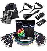 TheFitLife Exercise Resistance Bands with Handles - 5 Fitness Workout Bands Stackable up to 110 /...