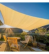 Artpuch Sun Shade Sail Canopy 12' x 16' Cover for Patio Outdoor, Rectangle Backyard Shade Sail fo...