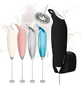 Laposso Magnetic Base Milk Frother Wand with Stand Battery Operated (not incl.) Handheld Electric...