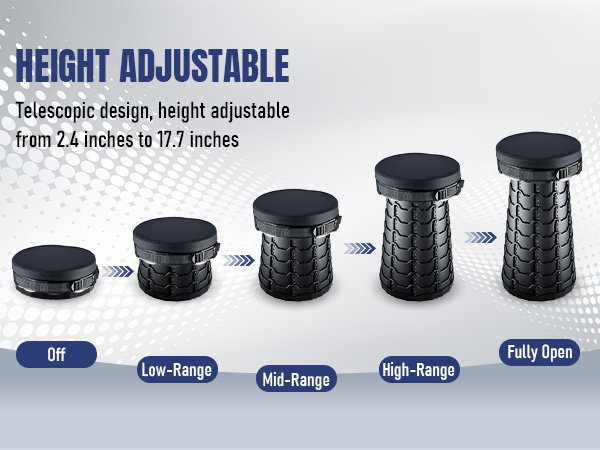 2026 Upgraded Collapsible Stool with Cushion Adujstable Folding Chair Footrest