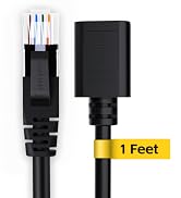XANHAM Ethernet Extension Cable 1ft Cat6 Network Patch Cord Extender RJ45 LAN Cable Female to Mal...
