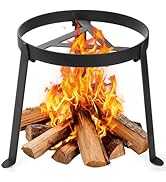 Elsjoy Campfire Tripod, Folding Camping Tripod Grill Open Fire Cooking Stand, Heavy-Duty Tripod S...