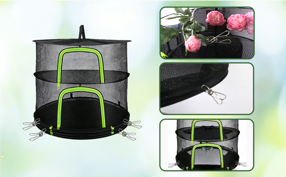 Clips use to secure branches, tighten extra layers, or fasten clothes. For versatile drying needs.