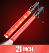 21inch Traffic Wand, Led Traffic Control Baton, Night Safety Light Wands with 3 Flashing Modes