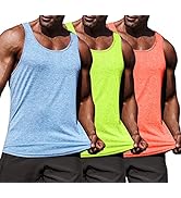 COOFANDY Men's 3 Pack Gym Tank Tops Y-Back Workout Muscle Tee Training Bodybuilding Fitness Sleev...