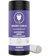 Swanky Cables Screen Cleaner Wipes: Electronic Wipes for Screens - Computer Screen Wipes for Lens...
