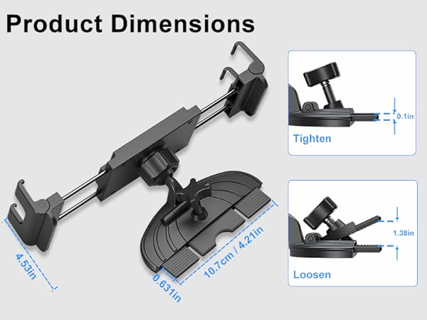 PLDHPRO iPad Holder for Car CD Slot, Adjustable Tablet Mount Air Vent Stand