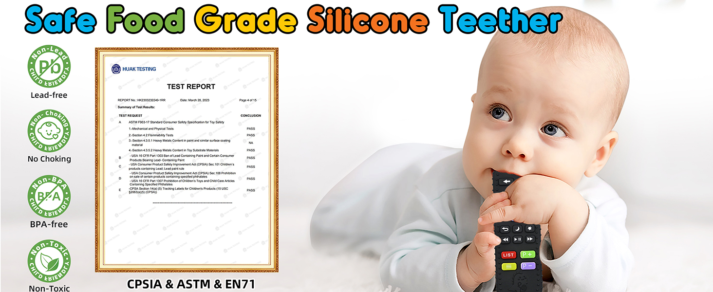 Safe &amp;amp;amp; Healthy Teether for Babies 6-12 Months, PVC-free, lead-free, BPA-free, and latex-free