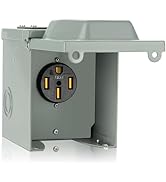 WELLUCK RV Power Outlet Box | 50A 125/250V, NEMA 14-50R Receptacle | Enclosed & Lockable | Weathe...