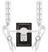 Twin Extension Cord Power Strip, 12Ft Ultra Thin Flat Extension Cord with Flat Head Plug, 6 Ft on...