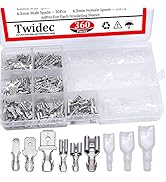 Twidec/360Pcs 2.8/4.8/6.3mm Quick Splice Male and Female Wire Spade Connector Crimp Terminal Bloc...