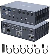 DGYBDFC KVM Switch 2 Monitors 4 Computers USB C Docking Station with Ethernet, 4K120Hz for 4* Thu...
