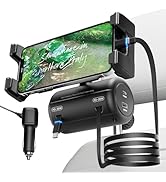 OHLPRO 100W Retractable Backseat Car Charger Station, 5 in 1 Headrest Charging Box with Car Headr...