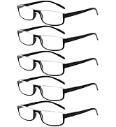 Kerecsen 5-Pack Reading Glasses for Women/Men,Half-Moon Frame Readers with Spring Hinges