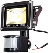GLW 12V AC or DC LED Motion Sensor Flood Light,10W Mini IP65 Waterproof Outdoor Light,900LM,3000K...