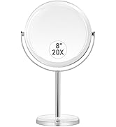 MIYADIVA 20X Magnifying Makeup Mirror,Double Sided 1X &amp; 20X Magnifying Mirror with Stand,Tabletop...