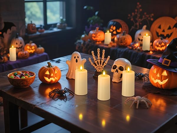 long lasting rechargeable led candles for halloween decorations party decor