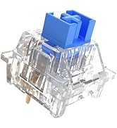 OUTEMU Crystal Blue Keyboard Switch with Dustproof Stem,Clickers for 3D Prints,3-Pin Clicky Pre-L...